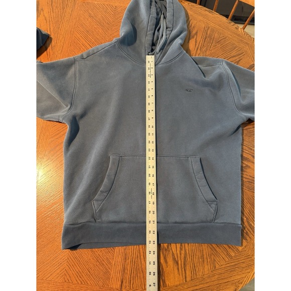 Hollister Men's Hoodie Navy Blue Stonewash Sweatshirt Medium - Picture 5 of 8